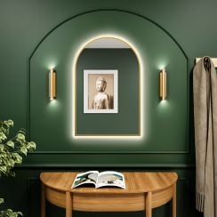 Baltica Design Tiny Border Pastille Cut oglindă 50x100 cm cu iluminare auriu 5904107926728