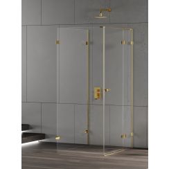 New Trendy Eventa Gold Shine cabină de duș 100x90 cm dreptunghiular auriu luciu/sticlă transparentă EXK-4831