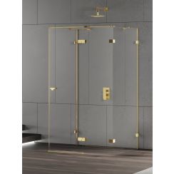 New Trendy Eventa Gold Shine cabină de duș 100x100 cm pătrat auriu luciu/sticlă transparentă EXK-4809