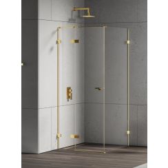 New Trendy Eventa Gold Shine cabină de duș 80x70 cm dreptunghiular auriu luciu/sticlă transparentă EXK-4689