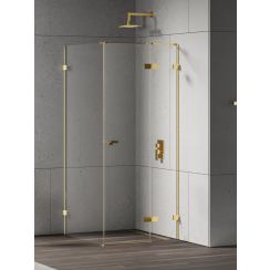 New Trendy Eventa Gold Shine cabină de duș 90x80 cm dreptunghiular auriu luciu/sticlă transparentă EXK-4721