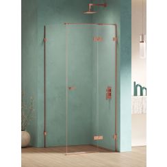 New Trendy Eventa Copper Shine cabină de duș 100x100 cm pătrat cupru luciu/sticlă transparentă EXK-6415