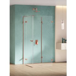 New Trendy Eventa Copper Shine cabină de duș 90x90 cm pătrat cupru luciu/sticlă transparentă EXK-6505
