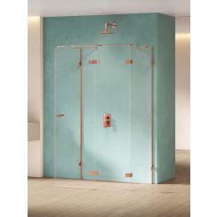 New Trendy Eventa Copper Shine cabină de duș 80x80 cm pătrat cupru luciu/sticlă transparentă EXK-6474