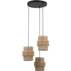 TK Lighting Calisto lampă suspendată 3x15 W bej 6098