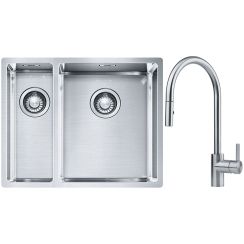 Set chiuveta din otel Franke Box 127.0369.916, baterie bucătărie Franke Eos 115.0590.045