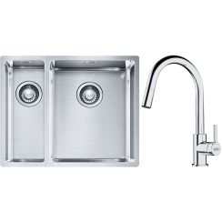 Set chiuveta din otel Franke Box 127.0369.916, baterie bucătărie Franke Lina 115.0693.229