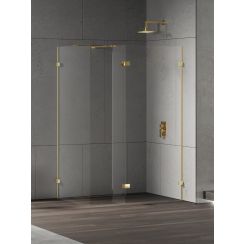 New Trendy Eventa Gold Shine perete cabină de duș walk-in 120 cm auriu luciu/sticla transparentă EXK-4890