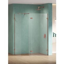 New Trendy Eventa Copper Shine perete cabină de duș walk-in 33 cm cupru luciu/sticla transparentă EXK-6560