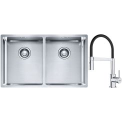 Set chiuveta din otel Franke Box 127.0370.188, baterie bucătărie Franke Lina 115.0626.085