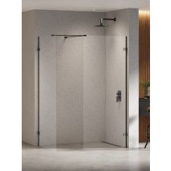 New Trendy Eventa Black Chrome cabină de duș walk-in 140x100 cm negru luciu/sticlă transparentă EXK-6349
