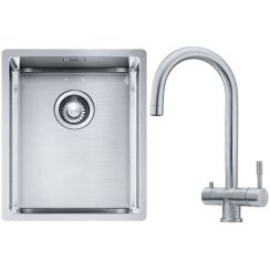 Set chiuveta din otel Franke Box 127.0453.653, baterie bucătărie Franke Coxy 115.0159.732, 112.0545.792