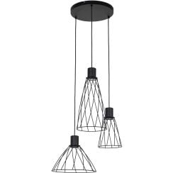 TK Lighting Modesto lampă suspendată 3x10 W negru 10187