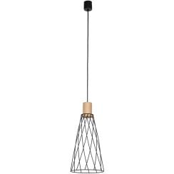 TK Lighting Modesto lampă suspendată 1x10 W negru-lemn 10157