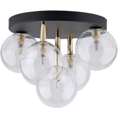 TK Lighting Nilos lampă de tavan 5x6 W negru-auriu 758