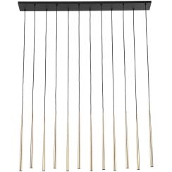 TK Lighting Piano lampă suspendată x8 W negru-auriu 10119