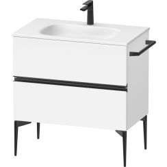 Duravit Sivida dulap 81x47.7x59.2 cm sub chiuveta pe perete alb-negru SV46510BD180000