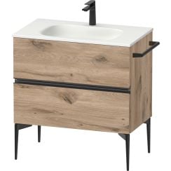 Duravit Sivida dulap 81x47.7x59.2 cm sub chiuveta pe perete negru-stejar SV46510BD550000