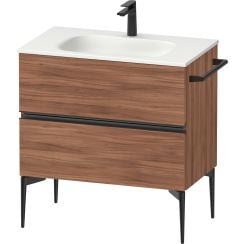 Duravit Sivida dulap 81x47.7x59.2 cm sub chiuveta pe perete negru-nucă SV46510BD790000