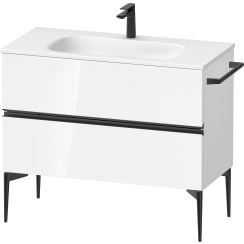 Duravit Sivida dulap 101x47.7x59.2 cm sub chiuveta pe perete alb-negru SV46520BD220000