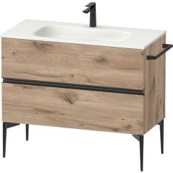 Duravit Sivida dulap 101x47.7x59.2 cm sub chiuveta pe perete negru-stejar SV46520BD550000