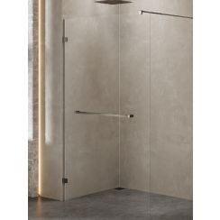 New Trendy Avexa Gunmetal Brushed perete cabină de duș walk-in 70 cm periat/sticla transparentă EXK-7112