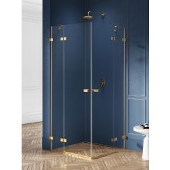 New Trendy Avexa Gold Brushed cabină de duș 120x110 cm dreptunghiular auriu periat/sticlă transparentă EXK-1889