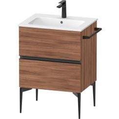 Duravit Sivida dulap 61x47.7x59.1 cm sub chiuveta pe perete negru-nucă SV46430BD790000