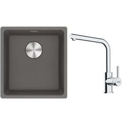Set chiuvetă din granit Franke Maris 125.0687.250, baterie bucătărie Franke Lina 115.0693.230