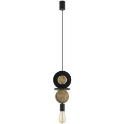 Nowodvorski Lighting Drops Wood lampă suspendată 1x25 W negru-auriu 11177