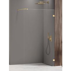 New Trendy Avexa Gold Shine perete cabină de duș walk-in 160 cm auriu luciu/sticla transparentă EXK-7065