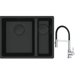 Set chiuvetă din granit Franke Maris 125.0697.755, baterie bucătărie Franke Lina 115.0626.085