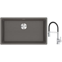 Set chiuvetă din granit Franke Maris 125.0687.262, baterie bucătărie Franke Lina 115.0626.085