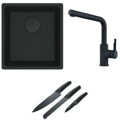 Set chiuvetă din granit Franke Maris 125.0697.760, baterie bucătărie Franke Urban 115.0627.523, 112.0545.792