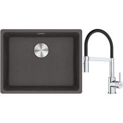 Set chiuvetă din granit Franke Maris 125.0716.375, baterie bucătărie Franke Lina 115.0626.085