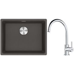 Set chiuvetă din granit Franke Maris 125.0716.375, baterie bucătărie Franke Lina 115.0693.228
