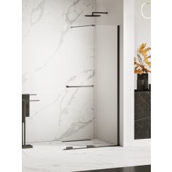 New Trendy Smart Black perete cabină de duș walk-in 150 cm negru mat/sticla transparentă EXK-6681