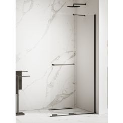 New Trendy Smart Black perete cabină de duș walk-in 130 cm negru mat/sticla transparentă EXK-6679-WU