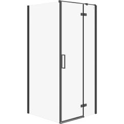 Cersanit City cabină de duș 90x90 cm pătrat negru mat/sticlă transparentă S584-103