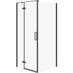 Cersanit City cabină de duș 90x90 cm pătrat negru mat/sticlă transparentă S584-102