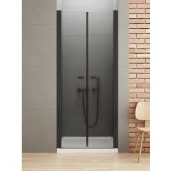 New Trendy New Soleo Black uși de duș 110 cm înclinabilă negru mat/sticlă transparentă D-0217A