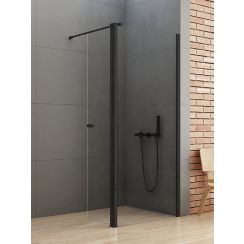 New Trendy New Soleo Black perete cabină de duș walk-in 120 cm negru mat/sticla transparentă K-0787