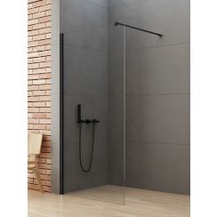 New Trendy New Soleo Black perete cabină de duș walk-in 120 cm negru mat/sticla transparentă K-0772-WP