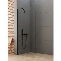 New Trendy New Soleo Black perete cabină de duș walk-in 90 cm negru mat/sticla transparentă K-0769