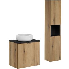 Set dulap Comad Nova Oak NOVA OAK A 80-03-2D(W80-01A), dulap Comad Nova Oak NOVA OAK A 82-60-2D, UN-WIKI-SW, NOVA BLACK B 89-60, NOVA BLACK A 83-27-Q(W83-04D)
