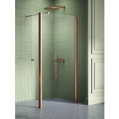 New Trendy New Soleo Copper Brushed perete cabină de duș walk-in 120 cm cupru periat/sticla transparentă K-2123