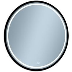 Venti Baltic oglindă 80x80 cm rotund cu iluminare cu covoraș de încălzire negru 5907722357083
