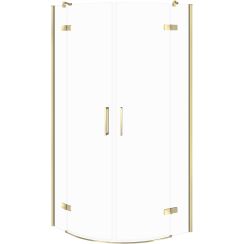 Cersanit City cabină de duș 90x90 cm semicircular auriu luciu/sticlă transparentă S584-073