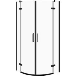 Cersanit City cabină de duș 90x90 cm semicircular negru mat/sticlă transparentă S584-071