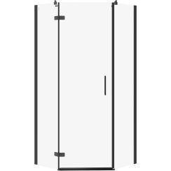 Cersanit City cabină de duș 90x90 cm negru mat/sticlă transparentă S584-083